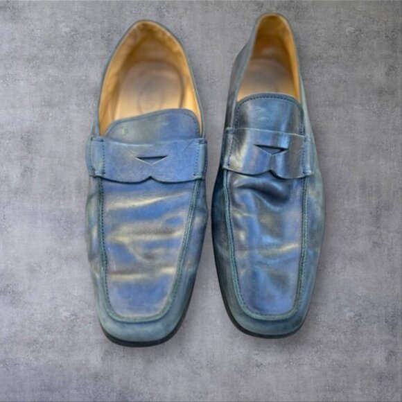 Tod’s Men’s Gommino Driving Shoes in Blue Leather. Made In Italy. Sz 11 / 45 main image 4